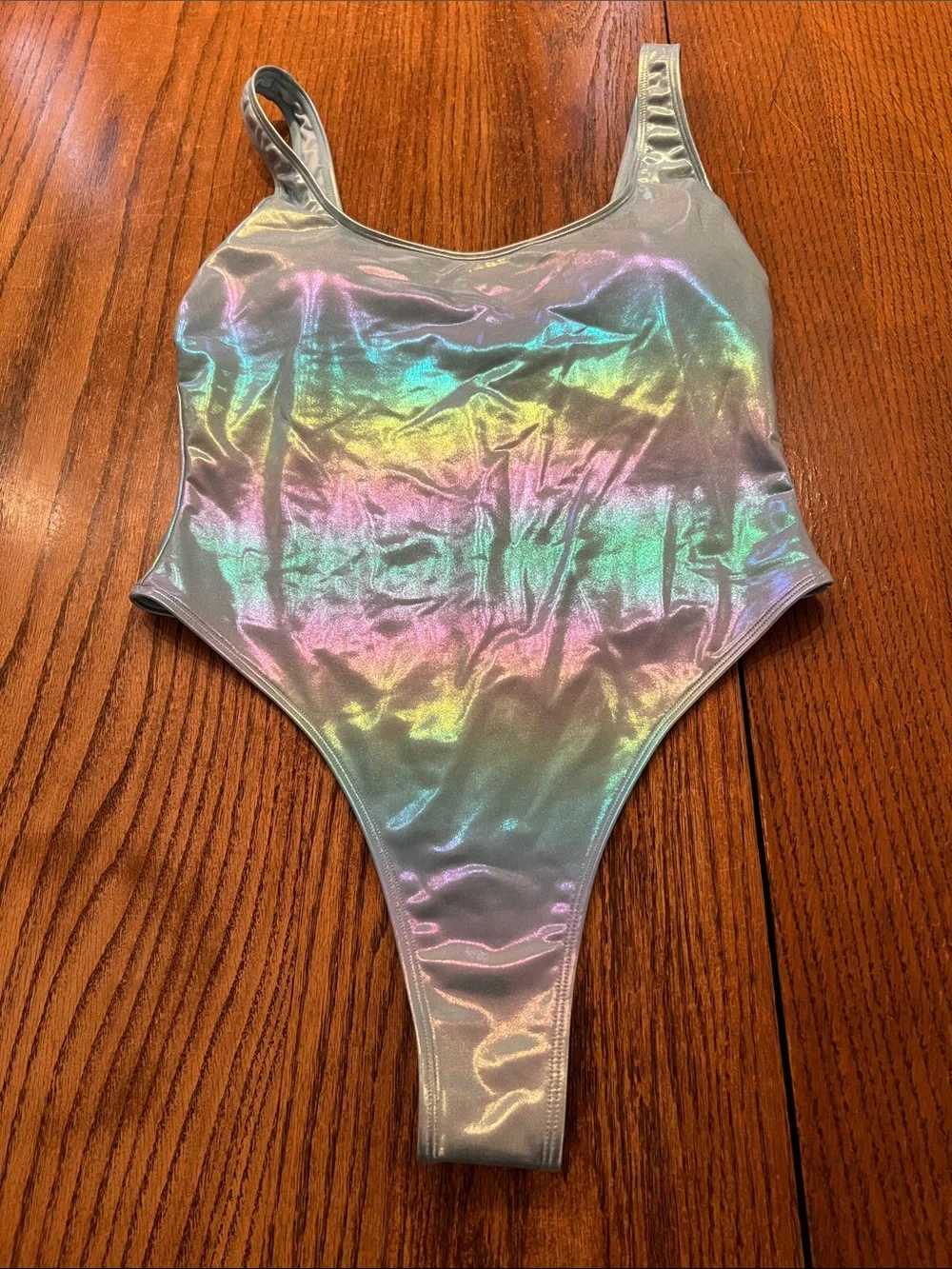 Holographic Light Blue One-Piece Swimsuit Size L